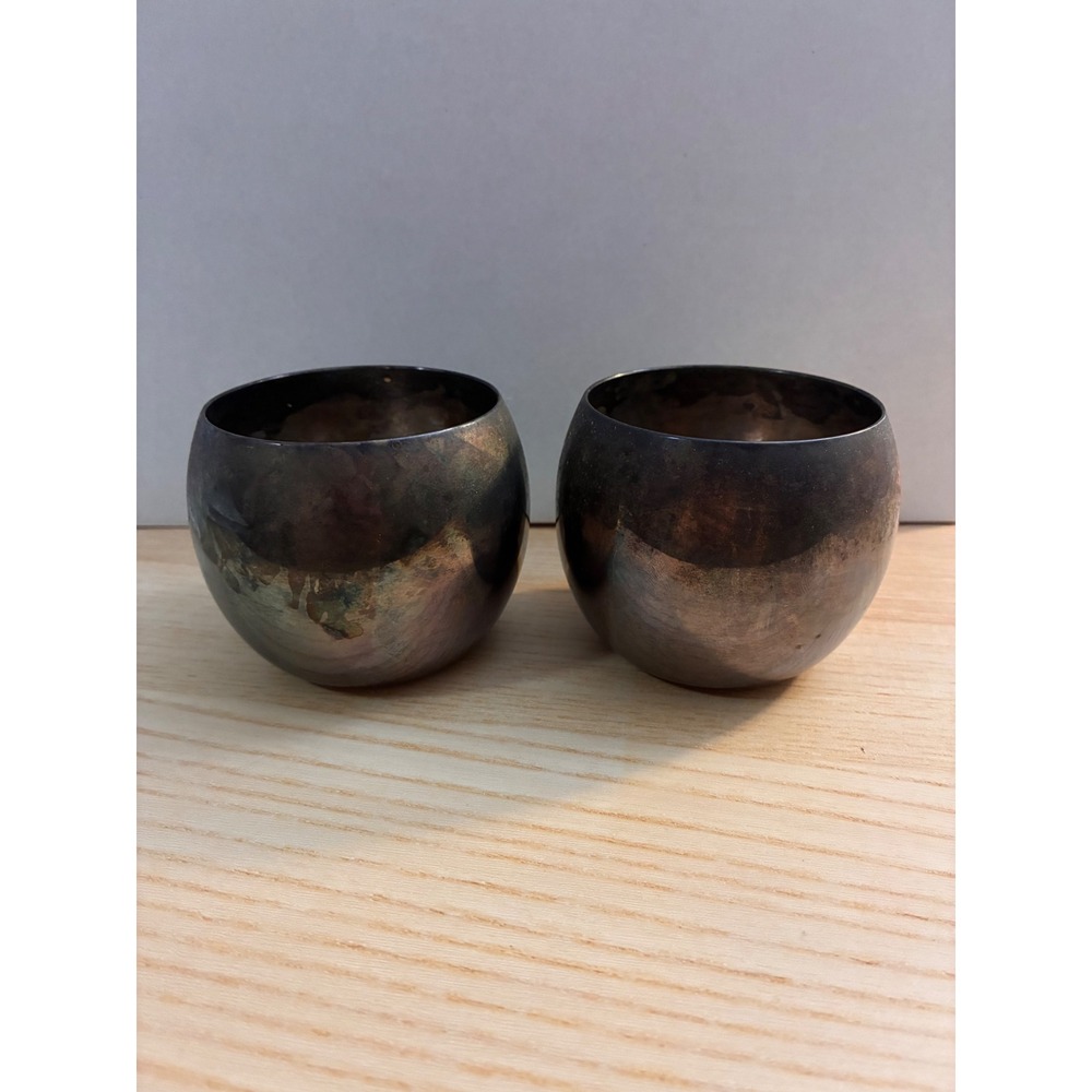 Vintage Pair of Poole Silver Co. Silver-Plated Cups – EPCA – Matching Set